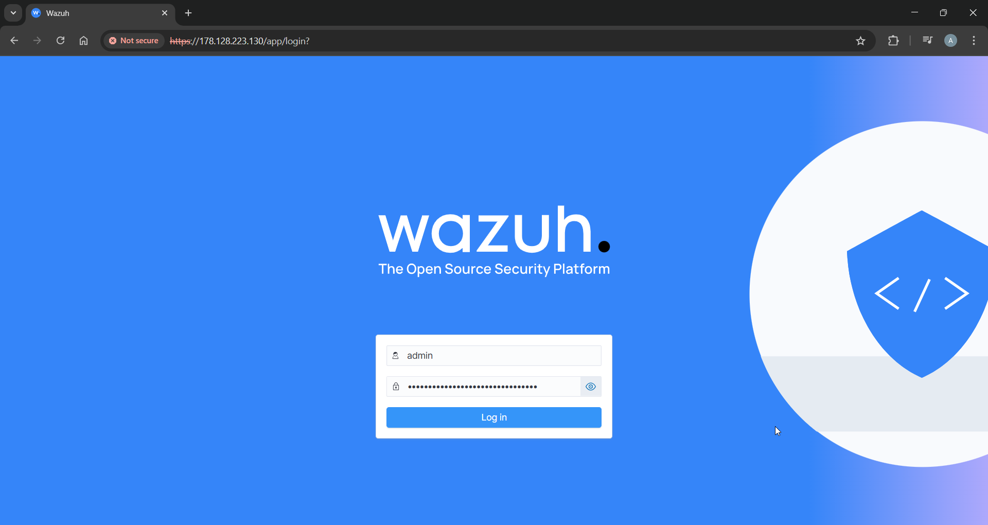 Wazuh Login Screen